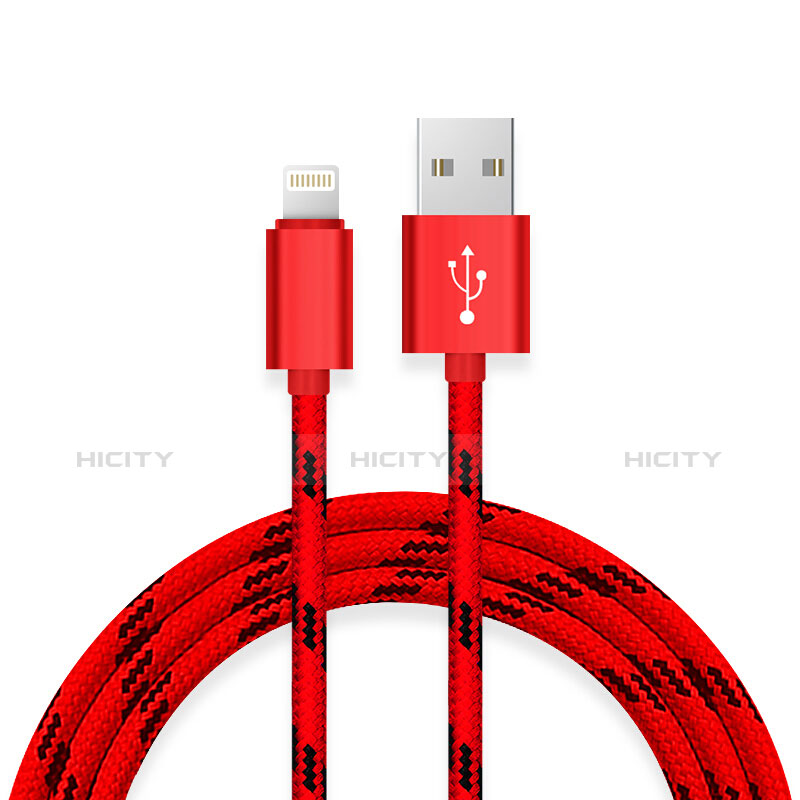 Cavo da USB a Cavetto Ricarica Carica L10 per Apple iPhone 11 Pro Rosso