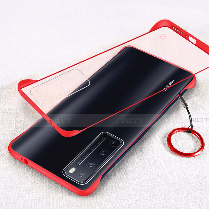 Cover Crystal Trasparente Rigida Cover H01 per Huawei Nova 7 Pro 5G Rosso