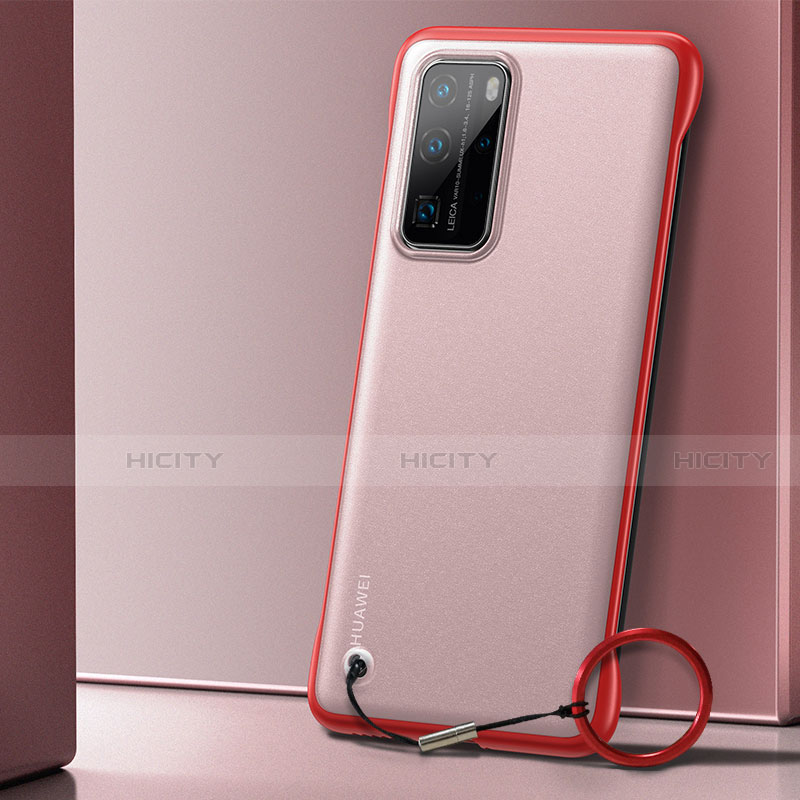 Cover Crystal Trasparente Rigida Cover H01 per Huawei P40 Pro Rosso