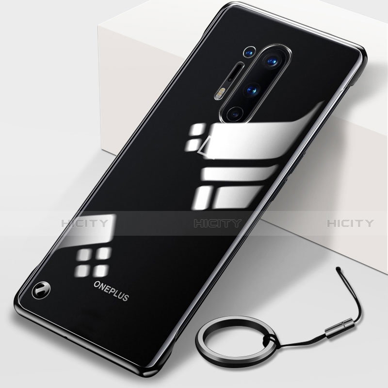 Cover Crystal Trasparente Rigida Cover H01 per OnePlus 8 Pro Nero