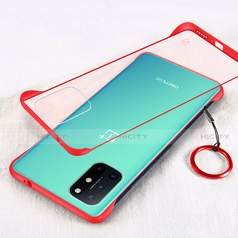 Cover Crystal Trasparente Rigida Cover H01 per OnePlus 8T 5G Rosso