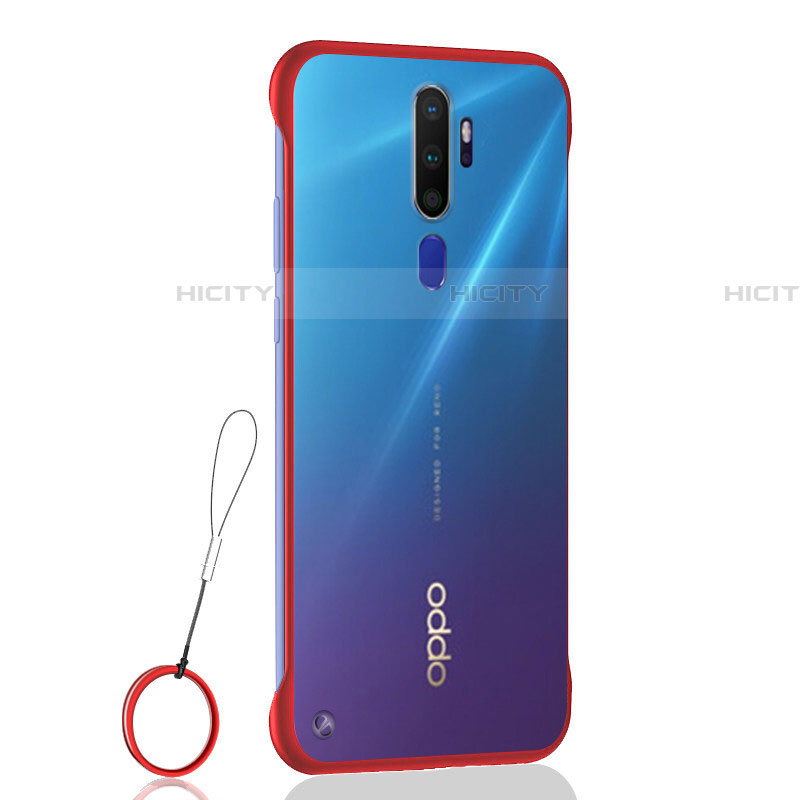 Cover Crystal Trasparente Rigida Cover H01 per Oppo A11X Rosso