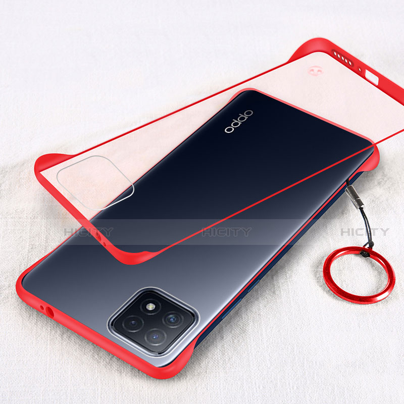 Cover Crystal Trasparente Rigida Cover H01 per Oppo A73 5G Rosso