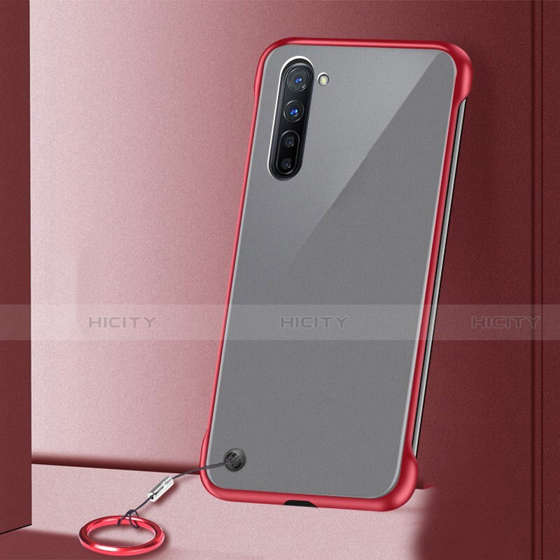 Cover Crystal Trasparente Rigida Cover H01 per Oppo F15 Rosso