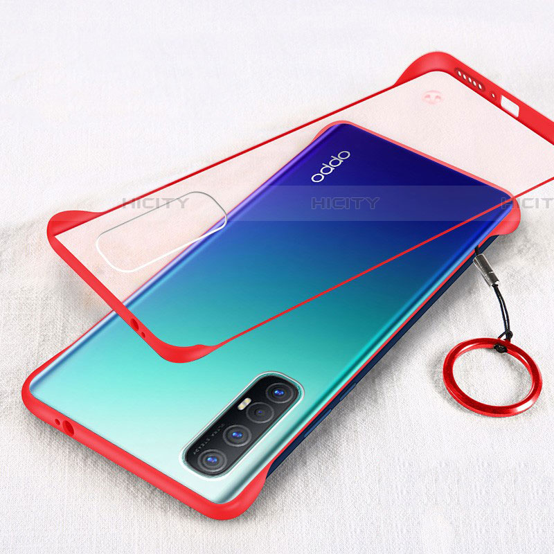 Cover Crystal Trasparente Rigida Cover H01 per Oppo Find X2 Neo Rosso