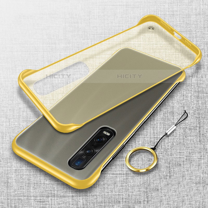 Cover Crystal Trasparente Rigida Cover H01 per Oppo Find X2 Pro Giallo