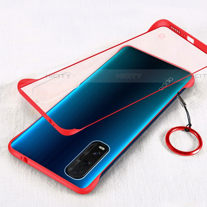 Cover Crystal Trasparente Rigida Cover H01 per Oppo Find X2 Rosso