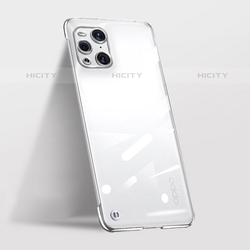 Cover Crystal Trasparente Rigida Cover H01 per Oppo Find X3 Pro 5G Argento