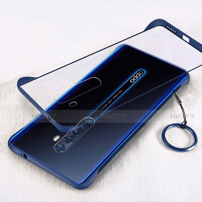 Cover Crystal Trasparente Rigida Cover H01 per Oppo Reno2 Blu