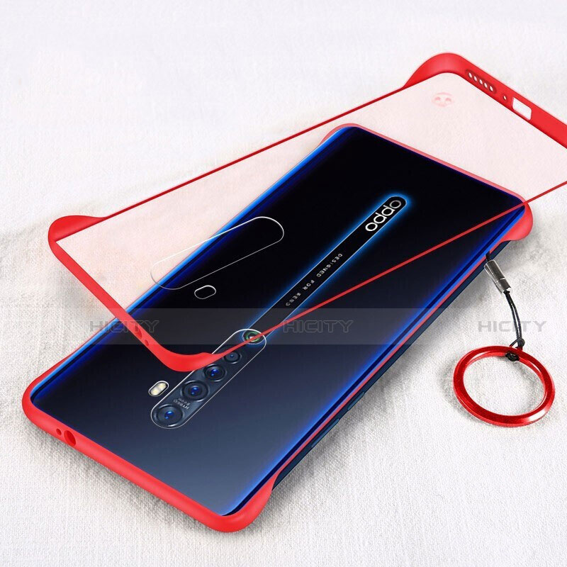 Cover Crystal Trasparente Rigida Cover H01 per Oppo Reno2 Rosso