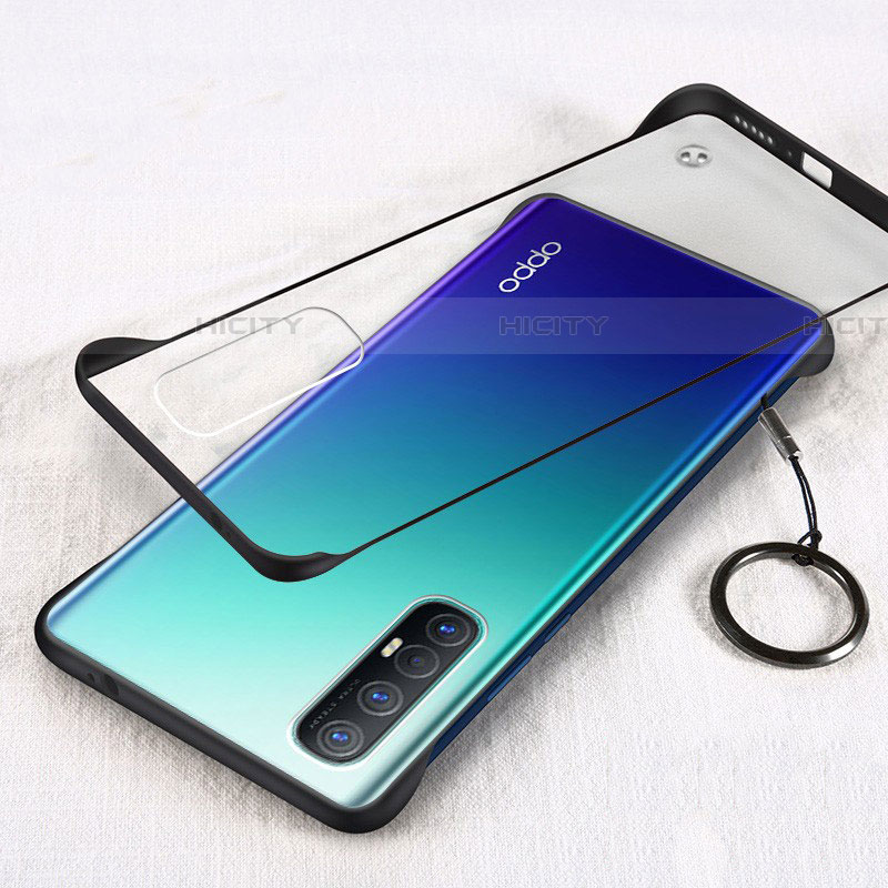 Cover Crystal Trasparente Rigida Cover H01 per Oppo Reno3 Pro Nero