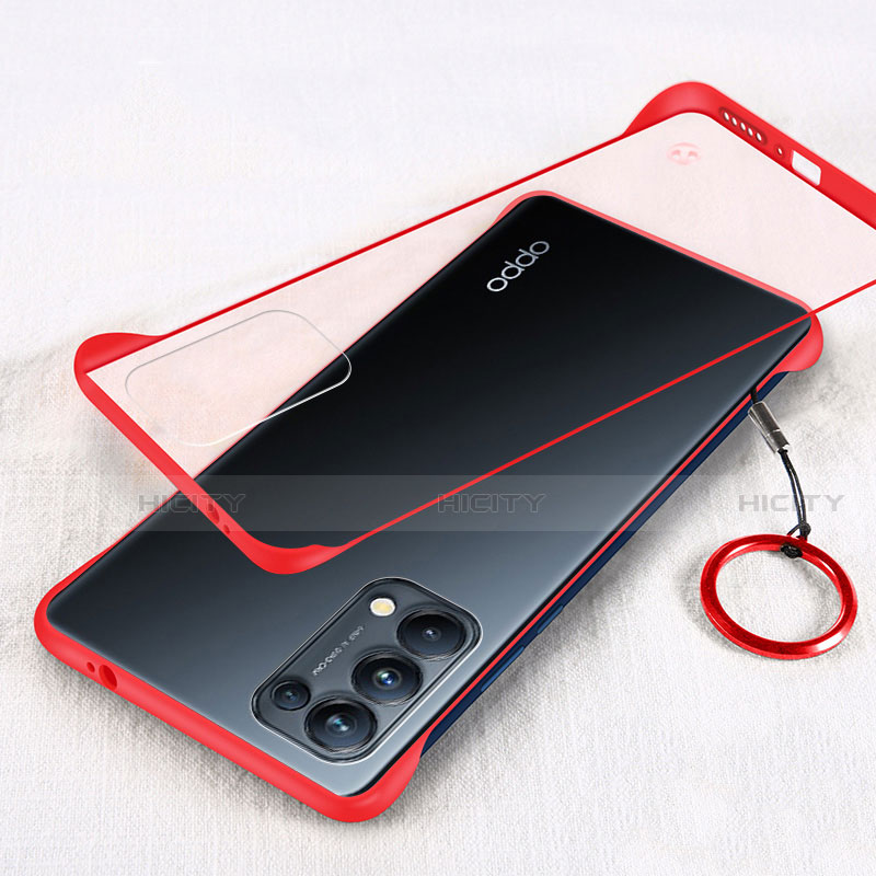 Cover Crystal Trasparente Rigida Cover H01 per Oppo Reno5 Pro 5G Rosso