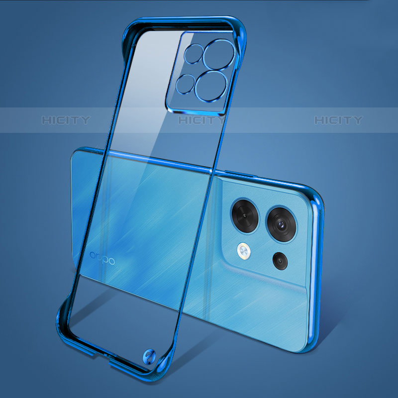 Cover Crystal Trasparente Rigida Cover H01 per Oppo Reno9 5G Blu