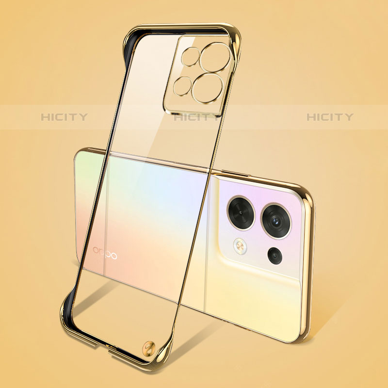 Cover Crystal Trasparente Rigida Cover H01 per Oppo Reno9 Pro 5G Oro