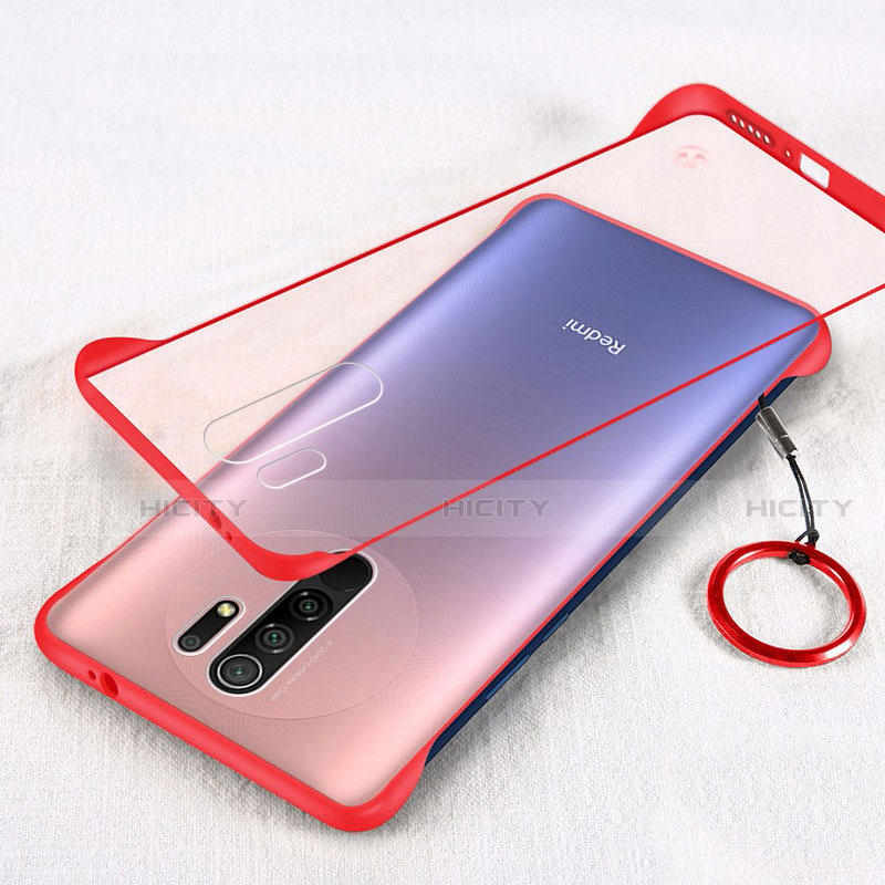 Cover Crystal Trasparente Rigida Cover H01 per Xiaomi Redmi 9 Prime India Rosso