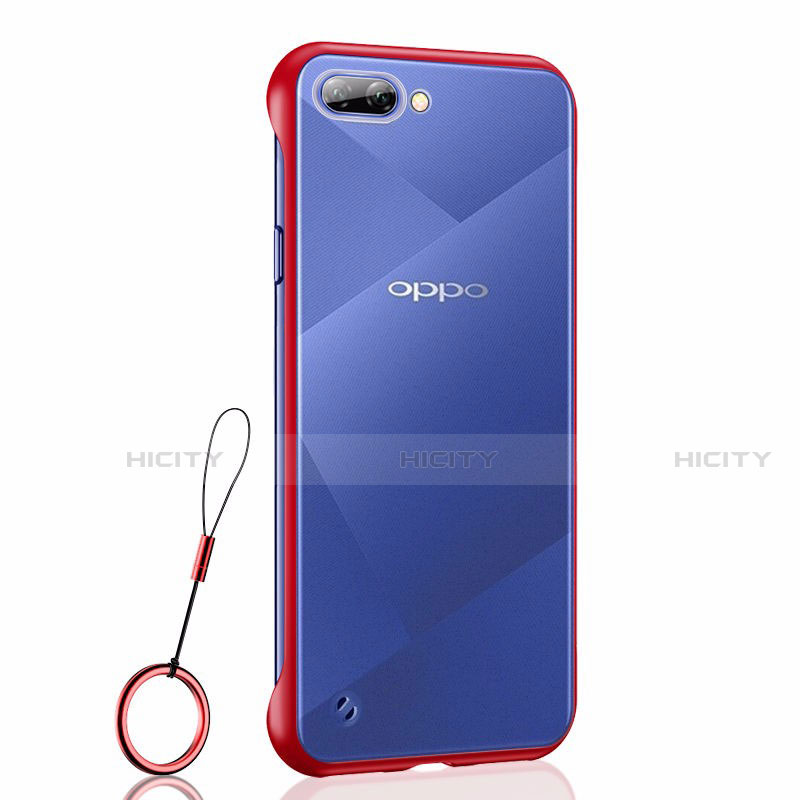 Cover Crystal Trasparente Rigida Cover H02 per Oppo A12e Rosso