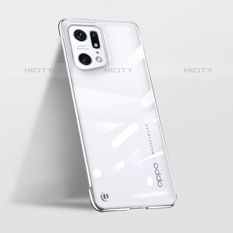 Cover Crystal Trasparente Rigida Cover H02 per Oppo Find X5 Pro 5G Argento