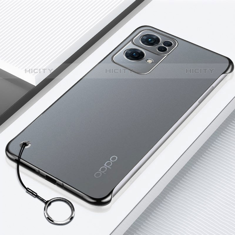 Cover Crystal Trasparente Rigida Cover H02 per Oppo Reno7 Pro 5G Nero