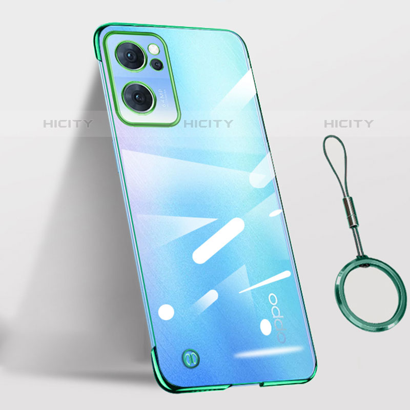 Cover Crystal Trasparente Rigida Cover H02 per Oppo Reno7 SE 5G Verde