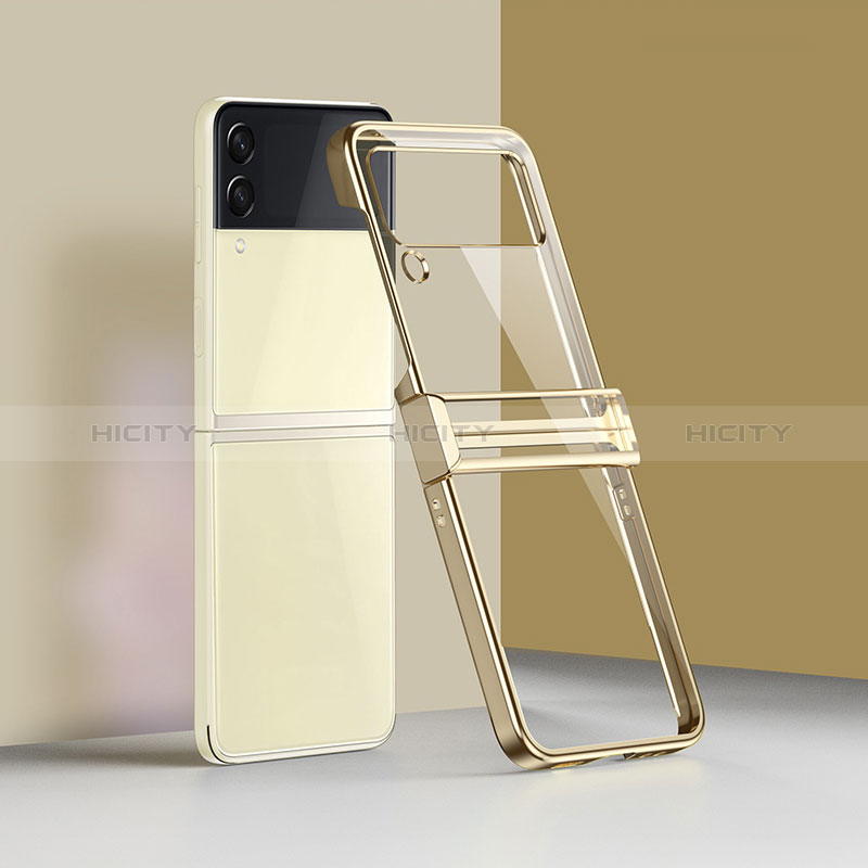 Cover Crystal Trasparente Rigida Cover H02 per Samsung Galaxy Z Flip3 5G Oro