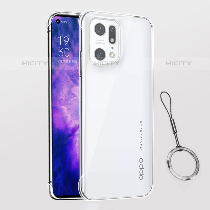 Cover Crystal Trasparente Rigida Cover H03 per Oppo Find X5 Pro 5G Chiaro