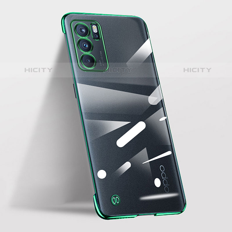 Cover Crystal Trasparente Rigida Cover H03 per Oppo Reno6 5G Verde