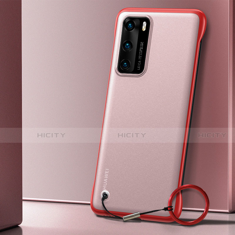 Cover Crystal Trasparente Rigida Cover H04 per Huawei P40 Rosso