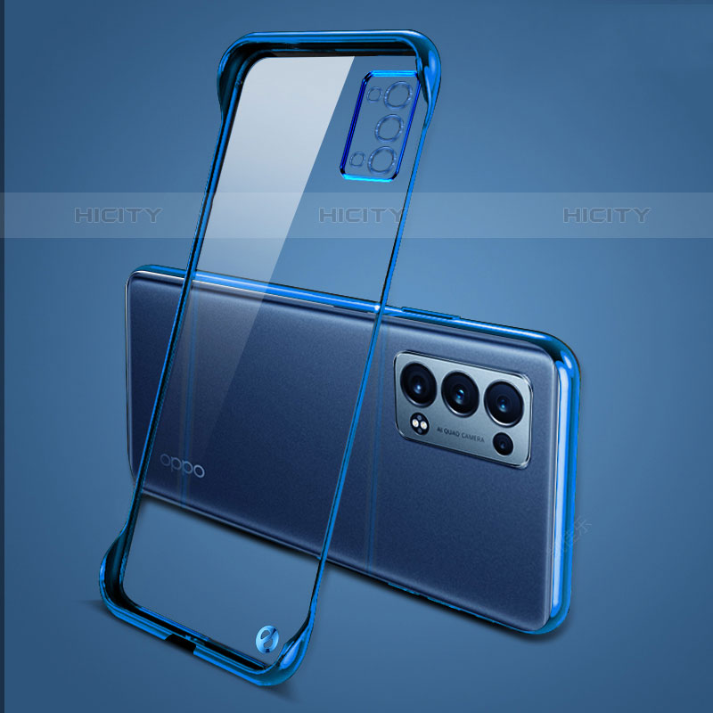 Cover Crystal Trasparente Rigida Cover H04 per Oppo Reno6 Pro 5G Blu