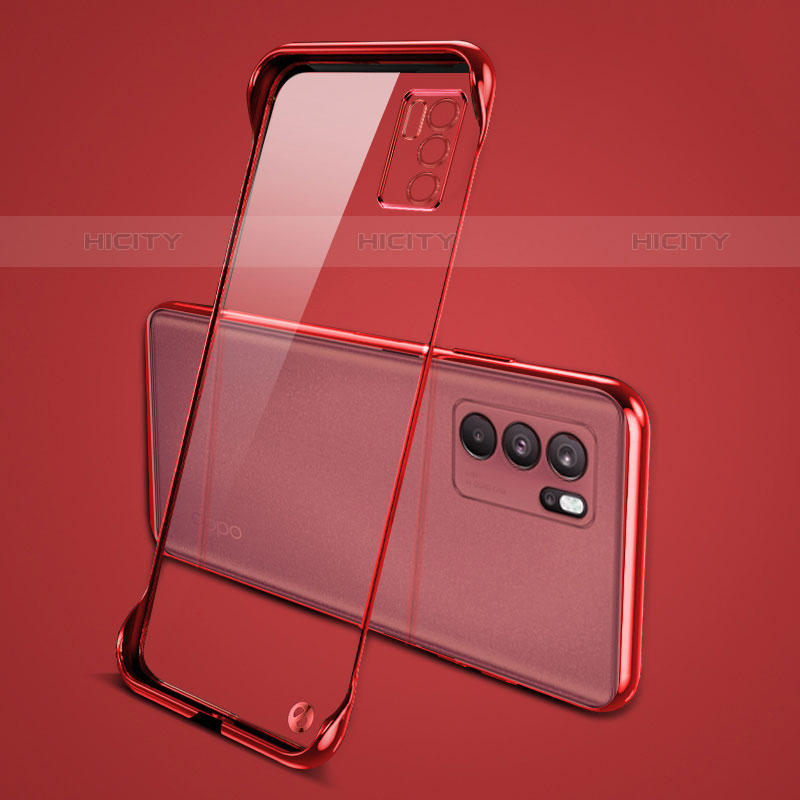 Cover Crystal Trasparente Rigida Cover H04 per Oppo Reno6 Pro 5G India Rosso