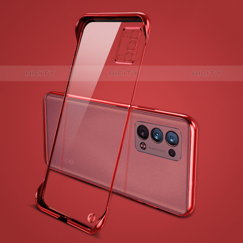 Cover Crystal Trasparente Rigida Cover H04 per Oppo Reno6 Pro+ Plus 5G Rosso