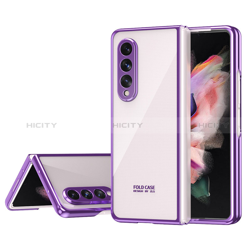 Cover Crystal Trasparente Rigida Cover H04 per Samsung Galaxy Z Fold3 5G Viola