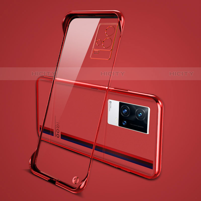 Cover Crystal Trasparente Rigida Cover H04 per Vivo iQOO 8 Pro 5G Rosso