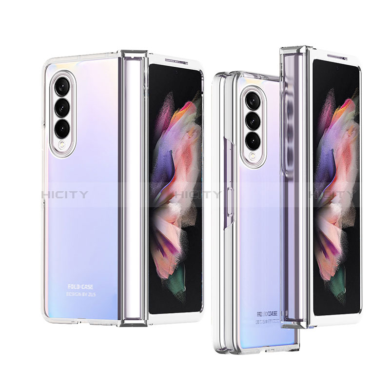 Cover Crystal Trasparente Rigida Cover H06 per Samsung Galaxy Z Fold3 5G Argento