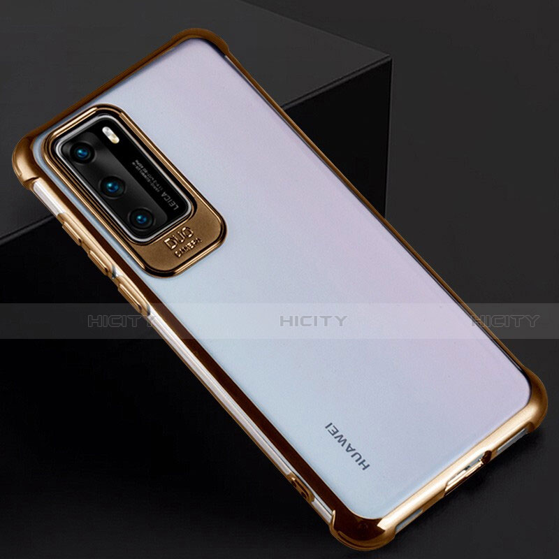 Cover Crystal Trasparente Rigida Cover N01 per Huawei P40 Oro