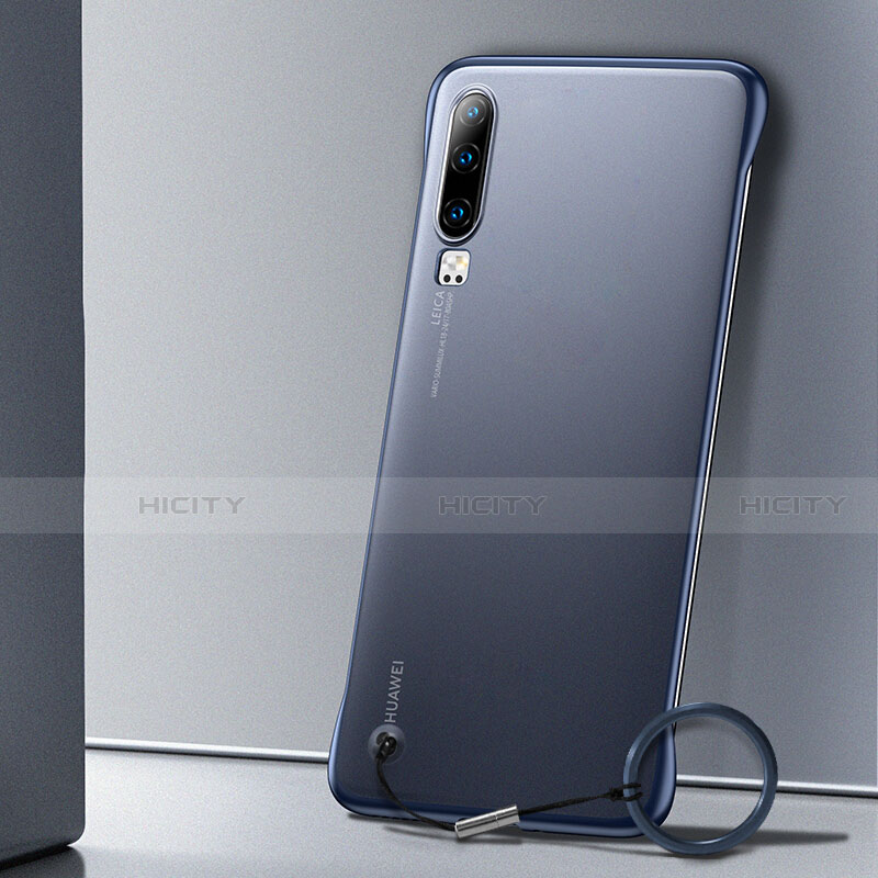 Cover Crystal Trasparente Rigida Cover S01 per Huawei P30 Blu