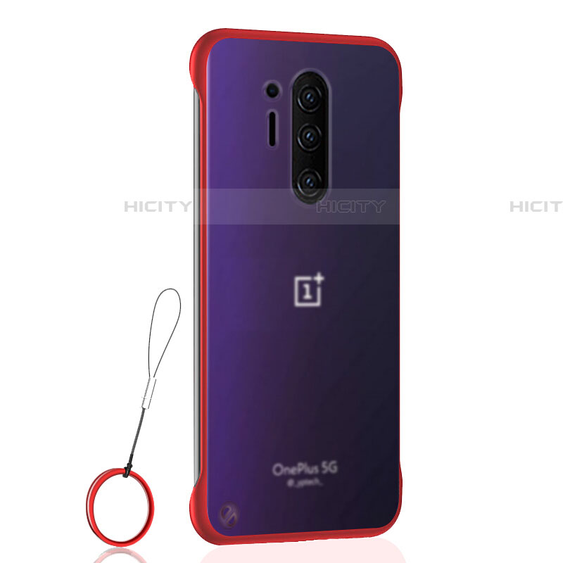 Cover Crystal Trasparente Rigida Cover S01 per OnePlus 8 Pro Rosso