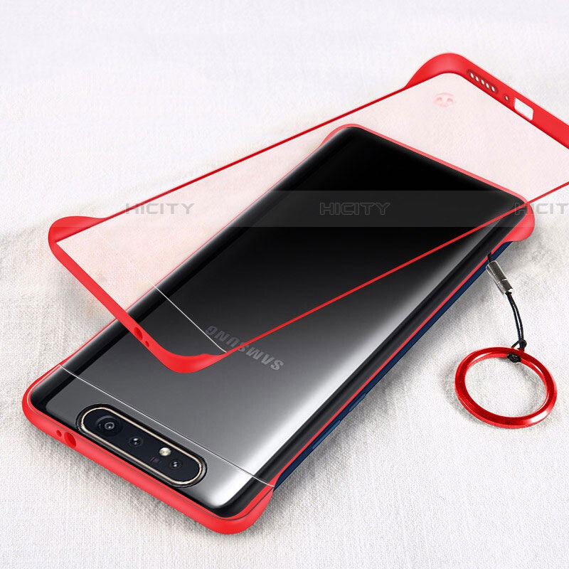 Cover Crystal Trasparente Rigida Cover S01 per Samsung Galaxy A90 4G Rosso