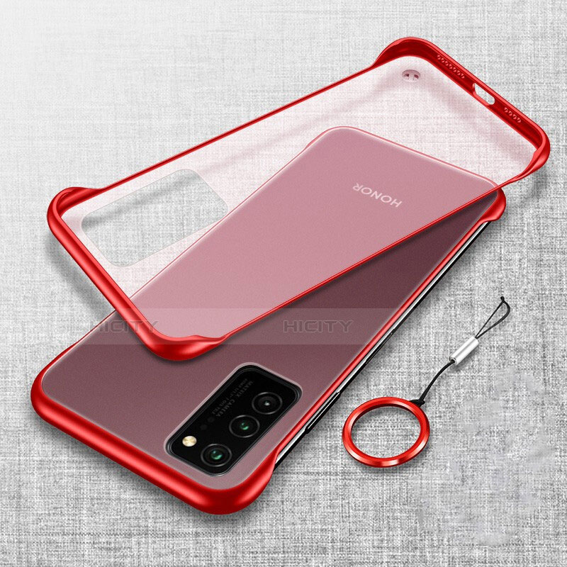 Cover Crystal Trasparente Rigida Cover S02 per Huawei Honor View 30 Pro 5G Rosso