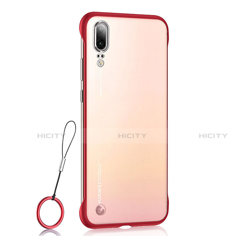 Cover Crystal Trasparente Rigida Cover S02 per Huawei P20 Rosso