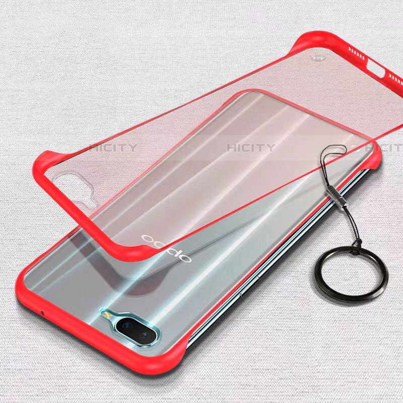 Cover Crystal Trasparente Rigida Cover S02 per Oppo R17 Neo Rosso