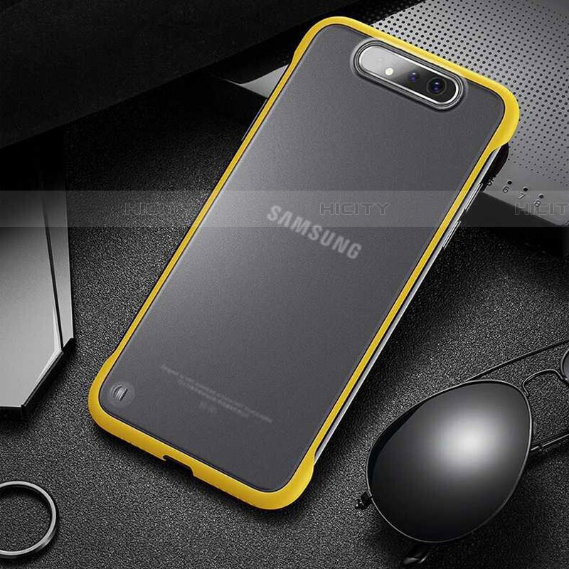 Cover Crystal Trasparente Rigida Cover S02 per Samsung Galaxy A80 Giallo