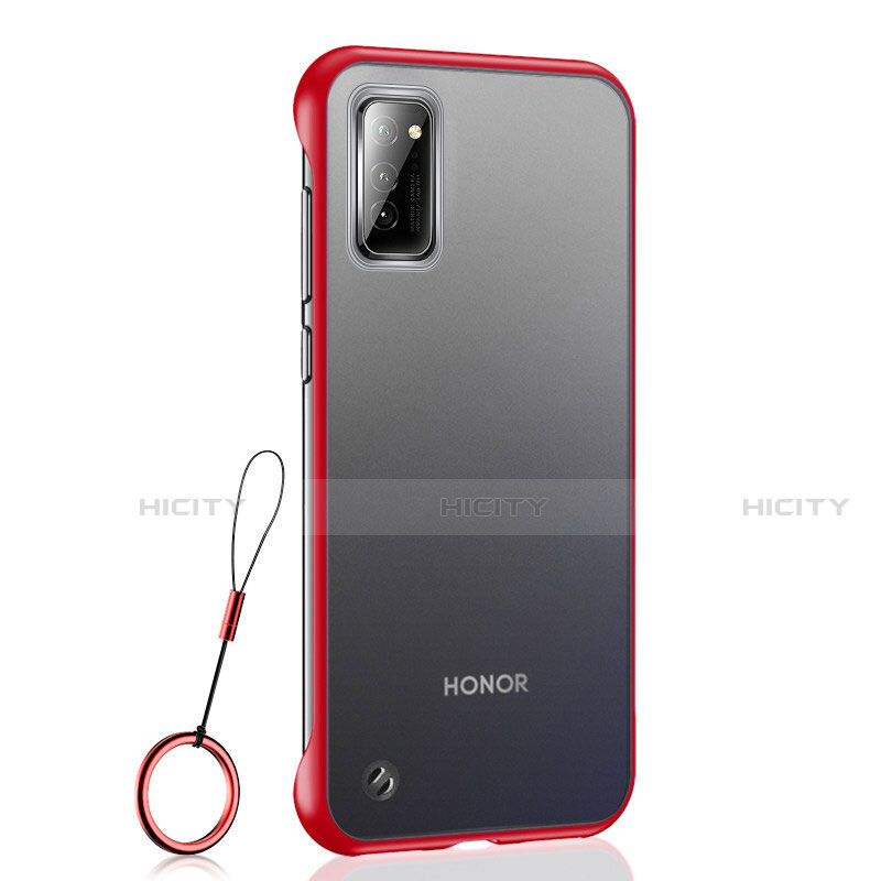 Cover Crystal Trasparente Rigida Cover S04 per Huawei Honor V30 5G Rosso