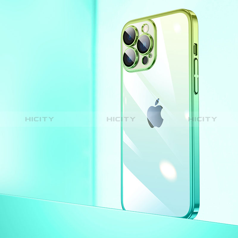 Cover Crystal Trasparente Rigida Cover Sfumato QC1 per Apple iPhone 13 Pro Verde