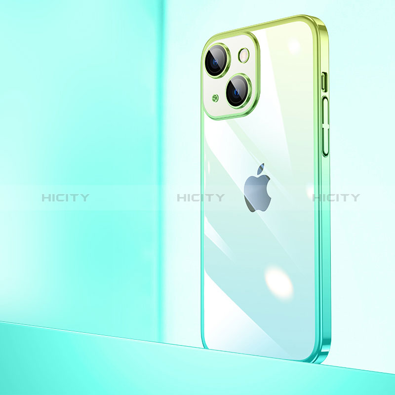 Cover Crystal Trasparente Rigida Cover Sfumato QC1 per Apple iPhone 14 Verde