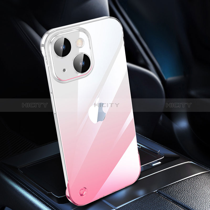 Cover Crystal Trasparente Rigida Cover Sfumato QC2 per Apple iPhone 14 Plus Rosa