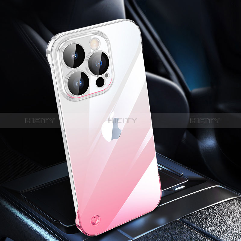 Cover Crystal Trasparente Rigida Cover Sfumato QC2 per Apple iPhone 15 Pro Rosa