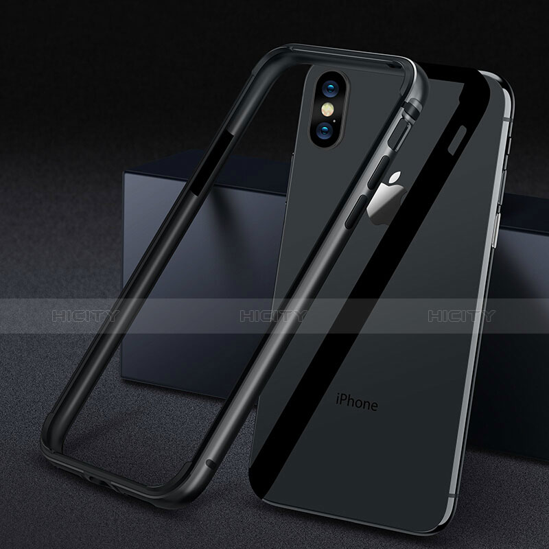 Cover Lusso Alluminio Laterale per Apple iPhone X Nero