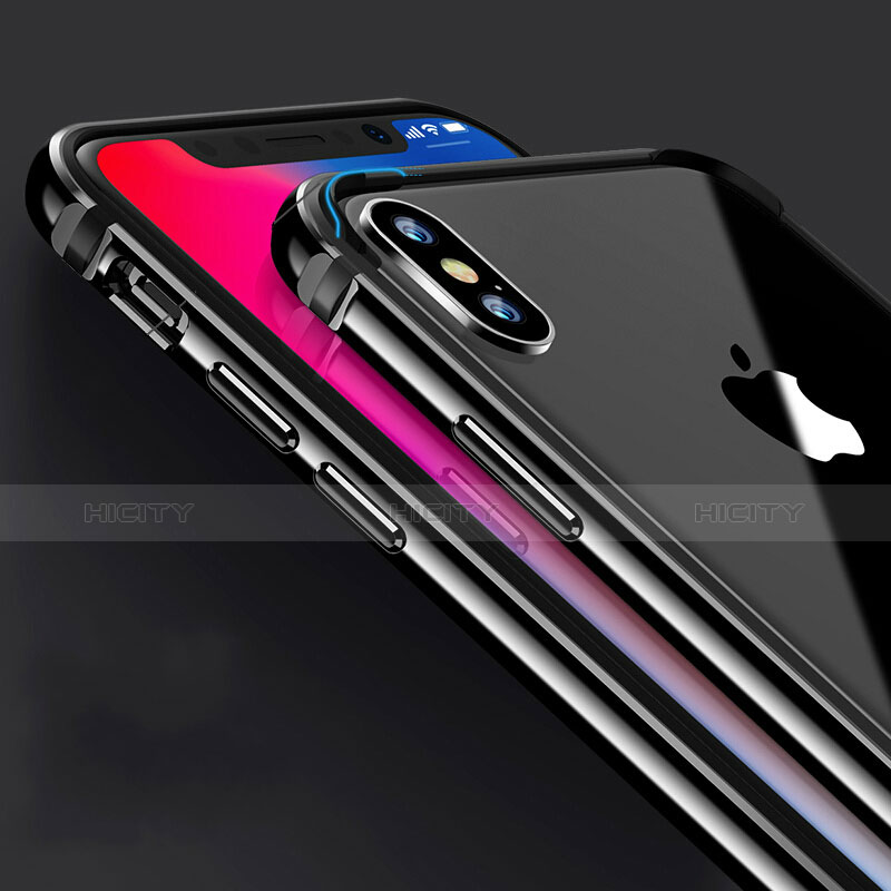 Cover Lusso Alluminio Laterale per Apple iPhone X Nero