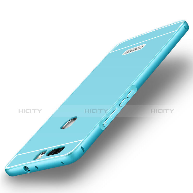 Cover Lusso Alluminio Laterale per Huawei Honor V8 Cielo Blu