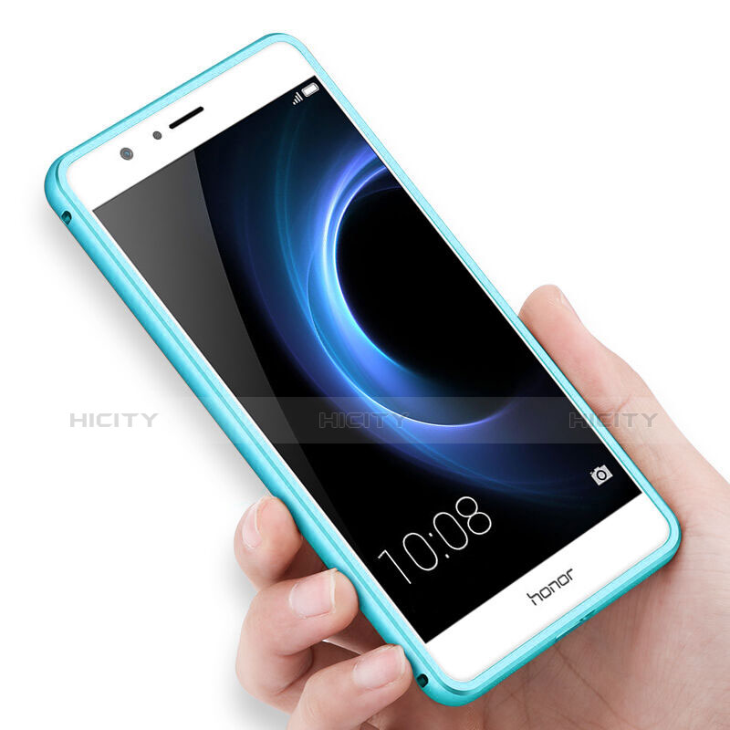 Cover Lusso Alluminio Laterale per Huawei Honor V8 Cielo Blu